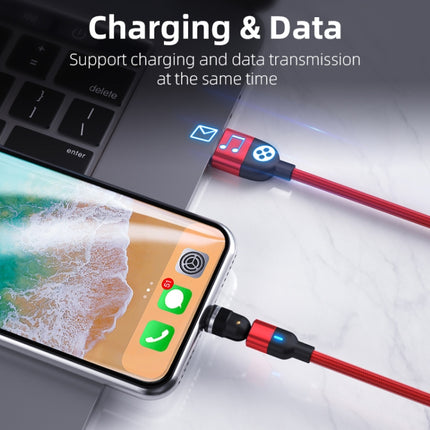 1m 3A Output USB to USB-C / Type-C 540 Degree Rotating Magnetic Data Sync Charging Cable (Red)-garmade.com