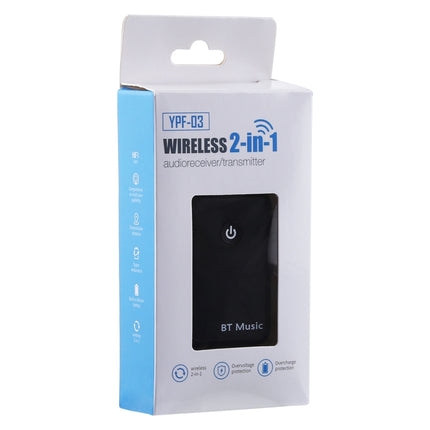 YPF-03 2 in 1 Bluetooth 4.2 Transmitter & Receiver 3.5mm Wireless Audio Adapter, Transmission Distance: 20m, For PC, TV, Home Stereo, Phone-garmade.com