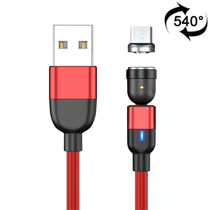 1m 3A Output USB to Micro USB 540 Degree Rotating Magnetic Data Sync Charging Cable (Red)-garmade.com