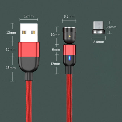 1m 3A Output USB to Micro USB 540 Degree Rotating Magnetic Data Sync Charging Cable (Red)-garmade.com