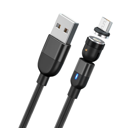 2m 3A Output USB to Micro USB 540 Degree Rotating Magnetic Data Sync Charging Cable (Black)-garmade.com