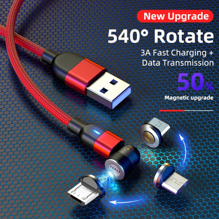 2m 3A Output USB to Micro USB 540 Degree Rotating Magnetic Data Sync Charging Cable (Red)-garmade.com