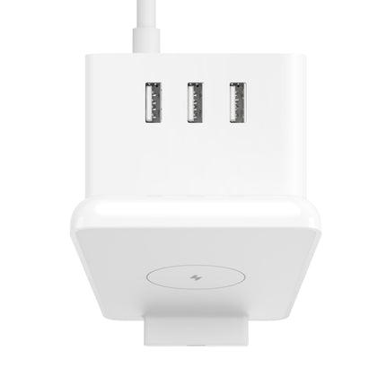 Original Xiaomi 10W Vertical Wireless Charger Socket with 3 USB Ports & Power Switch, Cable Length: 1.5m, CN Plug (White)-garmade.com