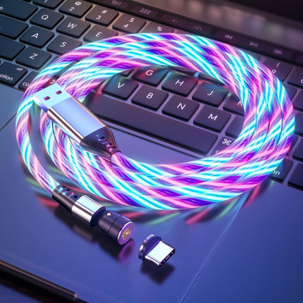 2.4A USB to USB-C / Type-C 540 Degree Bendable Streamer Magnetic Data Cable, Cable Length: 1m (Colour)-garmade.com