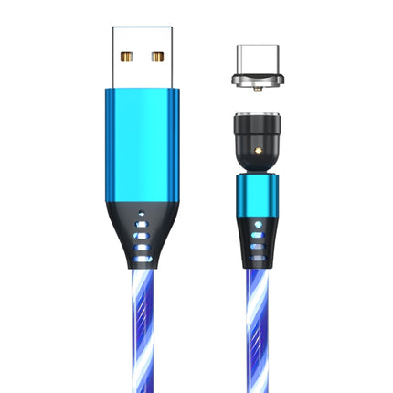 2.4A USB to USB-C / Type-C 540 Degree Bendable Streamer Magnetic Data Cable, Cable Length: 1m (Blue)-garmade.com