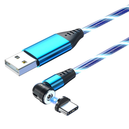 2.4A USB to USB-C / Type-C 540 Degree Bendable Streamer Magnetic Data Cable, Cable Length: 1m (Blue)-garmade.com