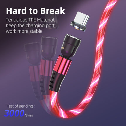 2.4A USB to USB-C / Type-C 540 Degree Bendable Streamer Magnetic Data Cable, Cable Length: 1m (Red)-garmade.com