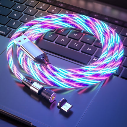 2.4A USB to Micro USB 540 Degree Bendable Streamer Magnetic Data Cable, Cable Length: 1m (Colour)-garmade.com