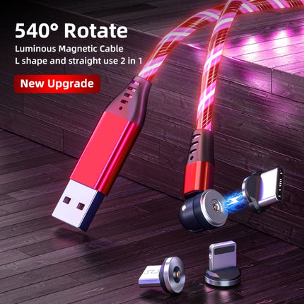 2.4A USB to Micro USB 540 Degree Bendable Streamer Magnetic Data Cable, Cable Length: 1m (Red)-garmade.com