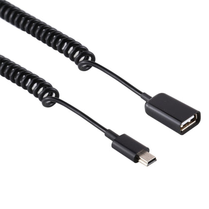 Mini 5 Pin Male to USB Female Laptop Spring Charging Cable-garmade.com