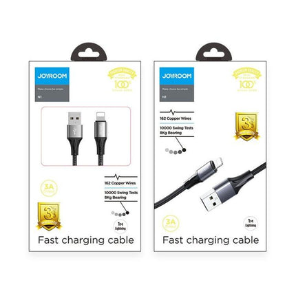 JOYROOM S-1530N1 N1 Series 1.5m 3A USB to USB-C / Type-C Data Sync Charge Cable (Black)-garmade.com