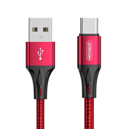 JOYROOM S-1530N1 N1 Series 1.5m 3A USB to USB-C / Type-C Data Sync Charge Cable (Red)-garmade.com