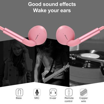520 3.5mm Plug In-ear Wired Wire-control Earphone, Cable Length: 1.2m(Pink)-garmade.com
