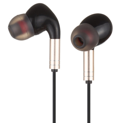 520 3.5mm Plug In-ear Wired Wire-control Earphone with Silicone Earplugs, Cable Length: 1.2m(Gold)-garmade.com