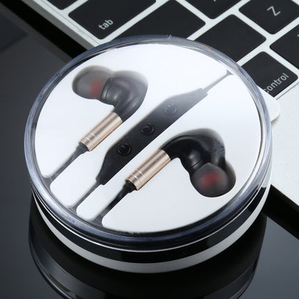 520 3.5mm Plug In-ear Wired Wire-control Earphone with Silicone Earplugs, Cable Length: 1.2m(Gold)-garmade.com