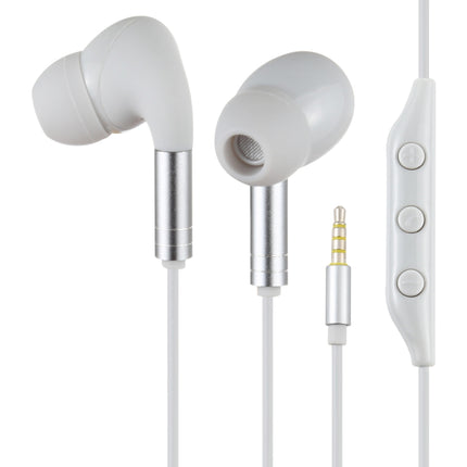 520 3.5mm Plug In-ear Wired Wire-control Earphone with Silicone Earplugs, Cable Length: 1.2m(Silver)-garmade.com