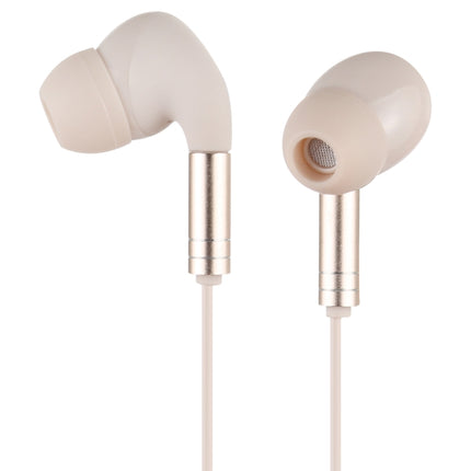 520 3.5mm Plug In-ear Wired Wire-control Earphone with Silicone Earplugs, Cable Length: 1.2m(Apricot)-garmade.com