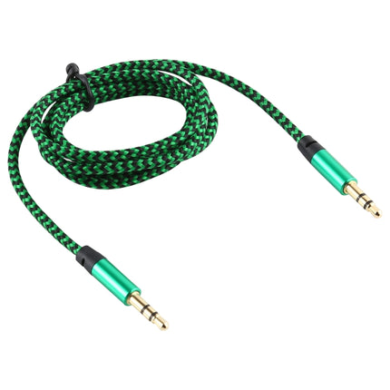 3 PCS K10 3.5mm Male to Male Nylon Braided Audio Cable, Length: 1m(Green)-garmade.com