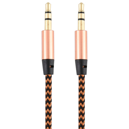 3 PCS K10 3.5mm Male to Male Nylon Braided Audio Cable, Length: 1m(Gold)-garmade.com
