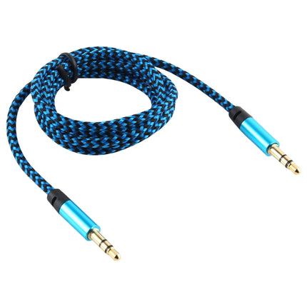 3 PCS K10 3.5mm Male to Male Nylon Braided Audio Cable, Length: 1m(Blue)-garmade.com
