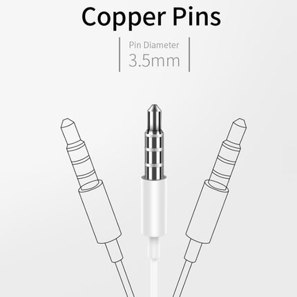 JOYROOM JR-EP1 1.2m 3.5mm Plug Wire Control In-Ear Earphone(White)-garmade.com