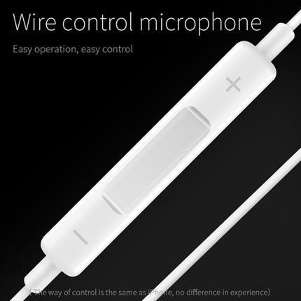JOYROOM JR-EP1 1.2m 3.5mm Plug Wire Control In-Ear Earphone(White)-garmade.com