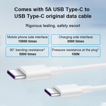Original Huawei USB + USB-C / Type-C Interface Super Fast Charge GaN Dual Port Charger (Max 65W) (White)-garmade.com