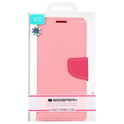 For Samsung Galaxy S21 5G GOOSPERY FANCY DIARY Horizontal Flip PU Leather Case with Holder & Card Slots & Wallet (Pink)-garmade.com