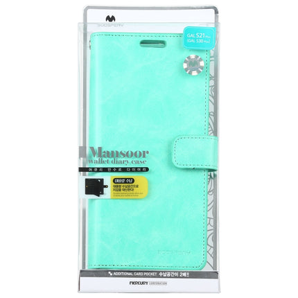 For Samsung Galaxy S21 5G GOOSPERY Mansoor Series Crazy Horse Texture Horizontal Flip Leather Case With Bracket & Card Slot & Wallet (Mint Green)-garmade.com