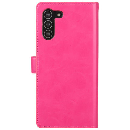 For Samsung Galaxy S21 5G GOOSPERY Mansoor Series Crazy Horse Texture Horizontal Flip Leather Case With Bracket & Card Slot & Wallet (Rose Red)-garmade.com