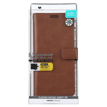 For Samsung Galaxy S21 5G GOOSPERY Mansoor Series Crazy Horse Texture Horizontal Flip Leather Case With Bracket & Card Slot & Wallet (Brown)-garmade.com