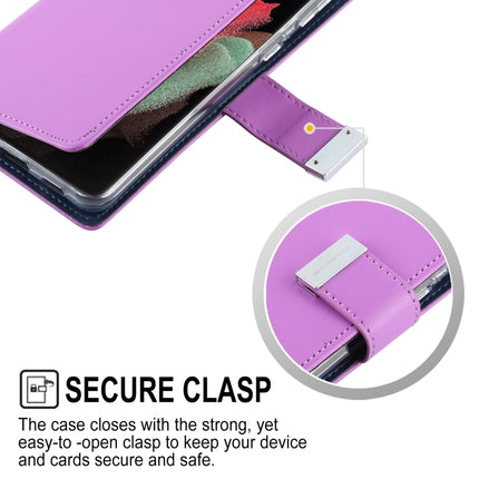 For Samsung Galaxy S21 5G GOOSPERY RICH DIARY PU + TPU Crazy Horse Texture Horizontal Flip Leather Case with Card Slots & Wallet (Purple)-garmade.com