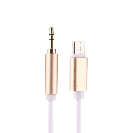 1m USB-C / Type-C to 3.5mm Male Audio Adapter Cable(Gold)-garmade.com