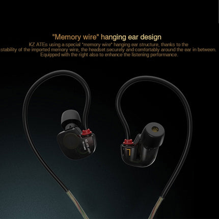 KZ ATE-S 1.3m 3.5mm Hanging Ear Sports Design In-Ear Style Wire Control Earphone, For iPhone, iPad, Galaxy, Huawei, Xiaomi, LG, HTC and Other Smart(Black)-garmade.com