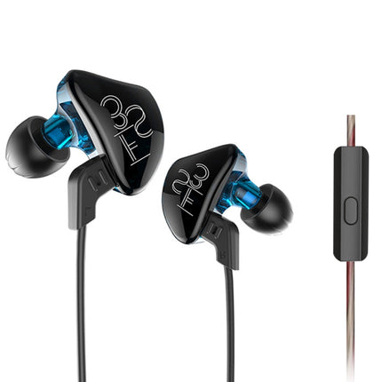 KZ ES3 1.2m 3.5mm Hanging Ear Sports Design In-Ear Style Wire Control Earphone, For iPhone, iPad, Galaxy, Huawei, Xiaomi, LG, HTC and Other Smart Phones(Blue)-garmade.com
