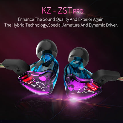 KZ ZST 1.2m 3.5mm Hanging Ear In-Ear Style Wire Control Earphone, For iPhone, iPad, Galaxy, Huawei, Xiaomi, LG, HTC and Other Smart Mobile Phones-garmade.com