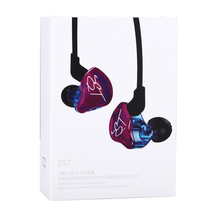 KZ ZST 1.2m 3.5mm Hanging Ear In-Ear Style Wire Control Earphone, For iPhone, iPad, Galaxy, Huawei, Xiaomi, LG, HTC and Other Smart Mobile Phones-garmade.com