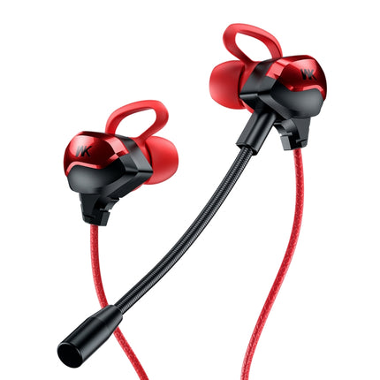 WK ET-Y30 ET Series 3.5mm Elbow In-ear Wired Wire-control Gaming Earphone with Microphone (Red)-garmade.com