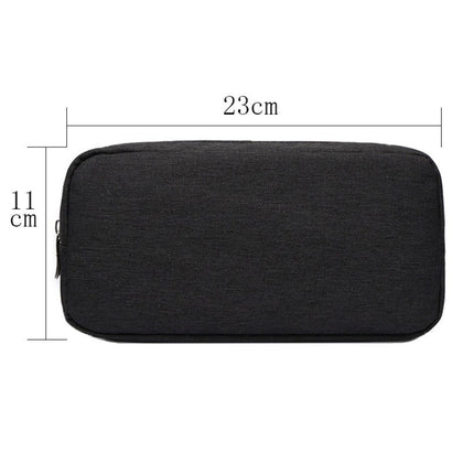 Multi-functional Headphone Charger Data Cable Storage Bag Power Pack, Size: L, 23 x 11.5 x 5.5cm(Black)-garmade.com
