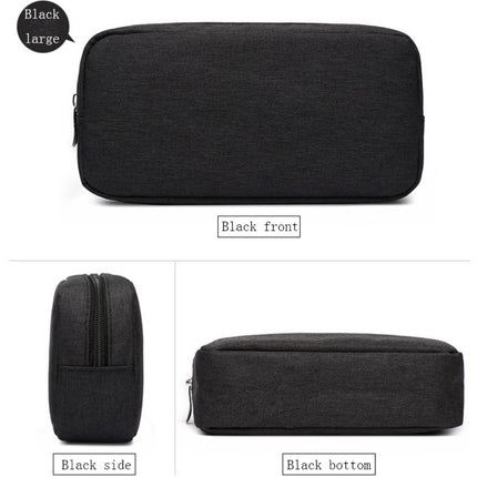 Multi-functional Headphone Charger Data Cable Storage Bag Power Pack, Size: L, 23 x 11.5 x 5.5cm(Black)-garmade.com