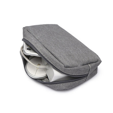 Multi-functional Headphone Charger Data Cable Storage Bag Power Pack, Size: S, 17 x 11.5 x 5.5cm (Grey)-garmade.com
