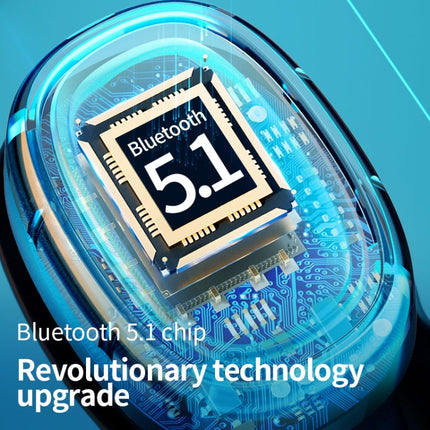 C1 Bluetooth 5.0 TWS Circular Chimney Touch Digital Display True Wireless Bluetooth Earphone with Charging Box(Blue)-garmade.com