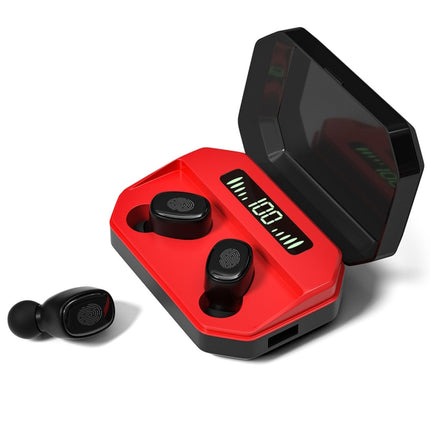 M8 Bluetooth 5.0 TWS Touch Digital Display True Wireless Bluetooth Earphone with Charging Box(Red)-garmade.com