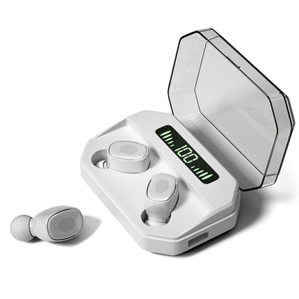 M8 Bluetooth 5.0 TWS Touch Digital Display True Wireless Bluetooth Earphone with Charging Box(White)-garmade.com
