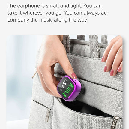 S6 Plus Bluetooth 5.0 TWS Touch Digital Display Mini Clock True Wireless Bluetooth Earphone with Charging Box(Blue)-garmade.com