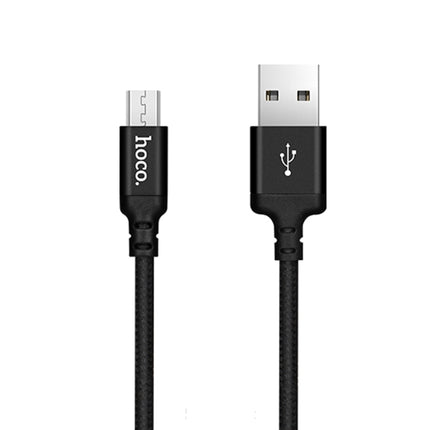 hoco X14 1m Nylon Braided Aluminium Alloy Micro USB to USB Data Sync Charging Cable(Black)-garmade.com