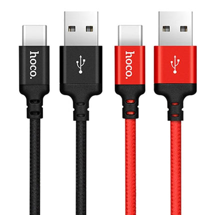 hoco X14 1m Nylon Braided Aluminium Alloy USB-C / Type-C to USB Data Sync Charging Cable(Black)-garmade.com