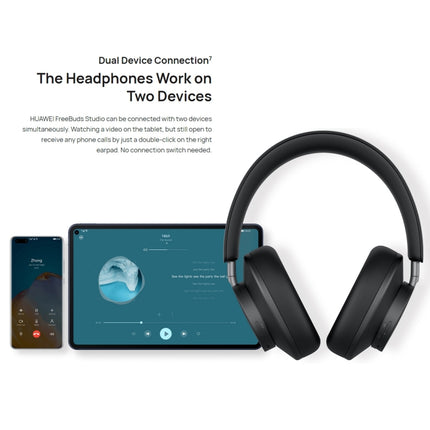 Original HUAWEI FreeBuds Studio Dynamic Noise Cancelling Bluetooth 5.2 Wireless Headset(Black)-garmade.com