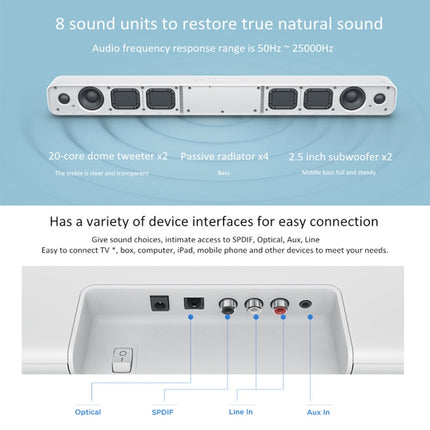 Original Xiaomi Rectangle Cloth TV Audio Bluetooth 4.2, Support A2DP Music Playback(Black)-garmade.com