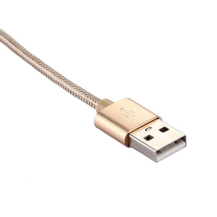 Knit Texture USB to USB-C / Type-C Data Sync Charging Cable, Cable Length: 1m, 3A Total Output, 2A Transfer Data(Gold)-garmade.com